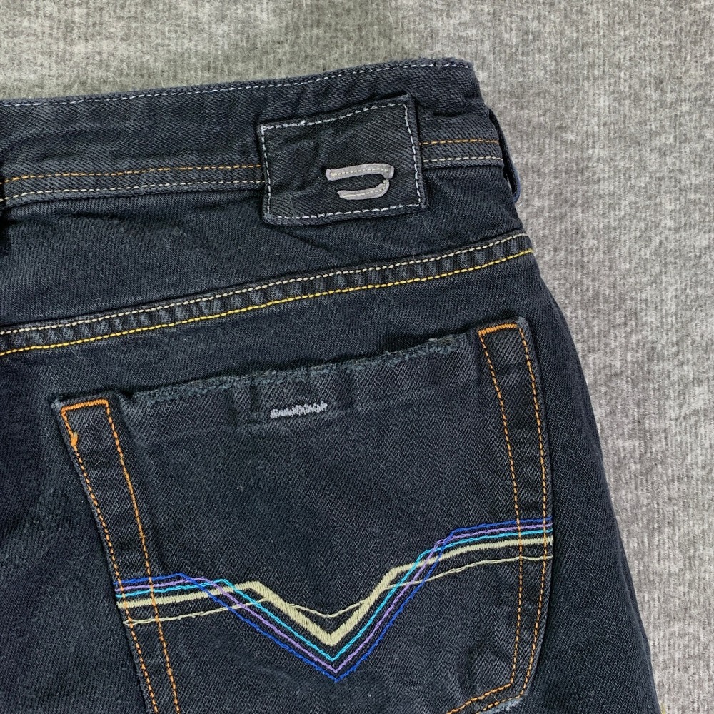 Vintage Diesel Zathan Jeans Men 34x31 Y2K Denim Button Fly Bootcut Linen Pant - Picture 12 of 13